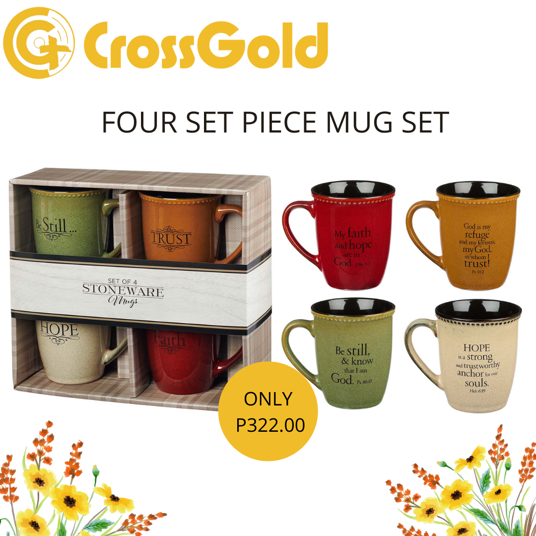 Faith, Hope, Trust & Be Still Stoneware Mug Set