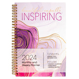 2024 Diary - Daily Planner - Inspirational - Beautiful Capable Inspiring - Wire-bound