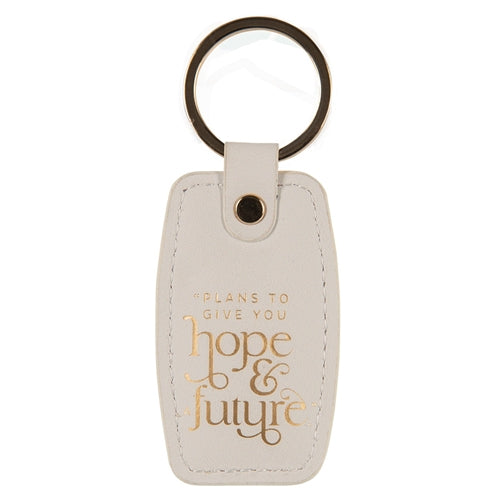 Keyring - Plans to Give You Hope and a Future Genuine Leather