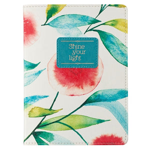 Handy-Sized Faux Leather Journal - Shine Your Light Orange Blossoms