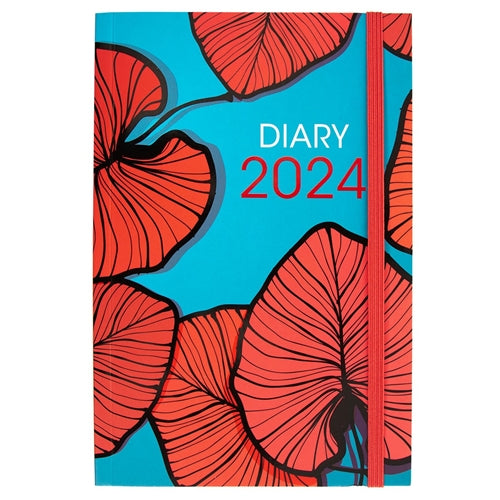 2024 A5 Diary - Daily Planner - Leaves - Paperback
