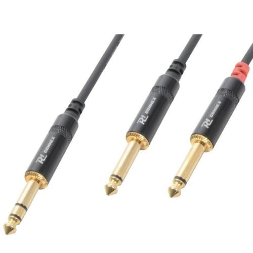CABLE - 6.3 Jack (stereo) - 2x 6.3 Jack (mono) 1.5M