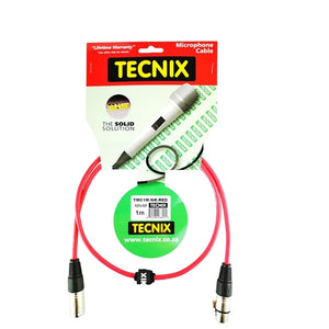 Tecnix 1M Red XLR Male -XLR Mic Cable