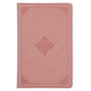 Bible -ESV Blush Rose Fleur-de-lis Design Imitation Leather Value Compact Bible Large Print