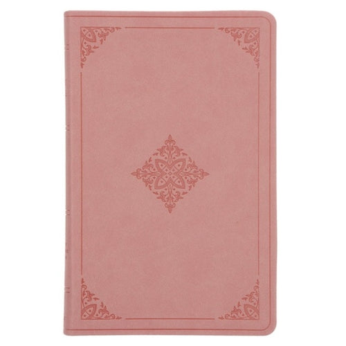 Bible -ESV Blush Rose Fleur-de-lis Design Imitation Leather Value Compact Bible Large Print