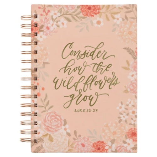 Wirebound Journal - Consider How the Wildflowers Grow Orange