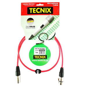 Tecnix 2M Red XLR Male -XLR Female Mic Cable