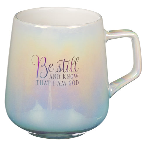 Ceramic Mug -Be Still And Know That I Am God Pearl Ombre Psalms 46vs10