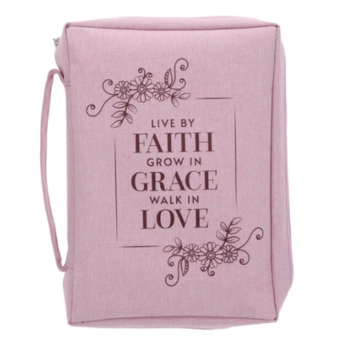Polyester Bible Bag - Live by Faith Grow in Grace Walk in Love