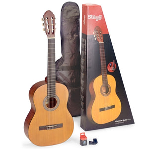 Stagg 38" 4/4 Classical Guitar Pack Linden (Natural)