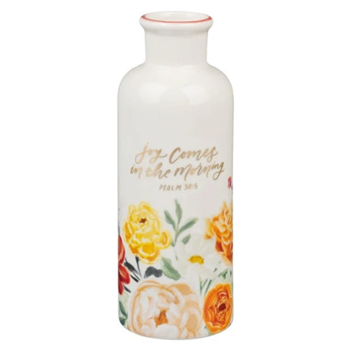 Ceramic Flower Vase - Joy Comes in the Morning