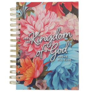 Wirebound Journal -Seek the Kingdom of God Above All Else Large Hardcover