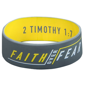 Silicone Wristband - Faith Over Fear Grey