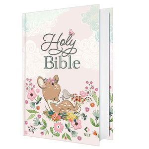 NLT Deer Hardcover Baby Bible for Girls