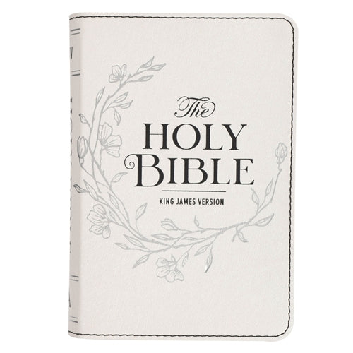 Bible -KJV White Faux Leather Compact Bible Large Print