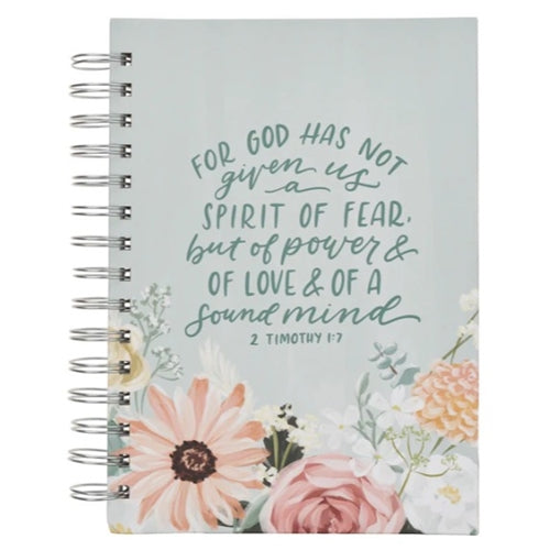 Wirebound Journal - For God Has Not Given Us a Spirit of Fear Floral