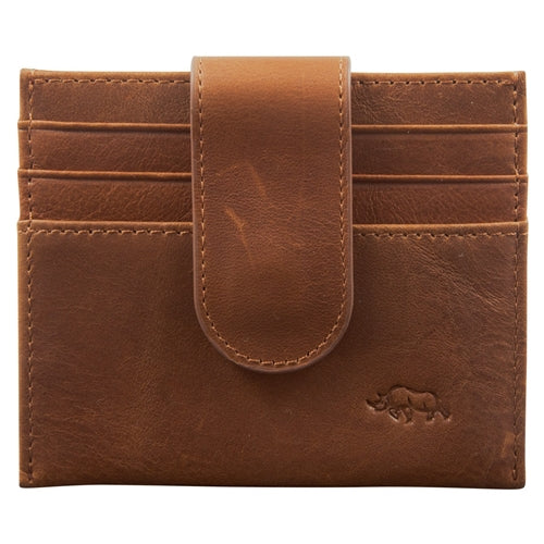 Genuine African Leather Brown Wallet With Clip Closure