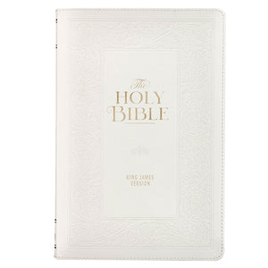 Bible - KJV White Faux Leather Standard Bible Giant Print
