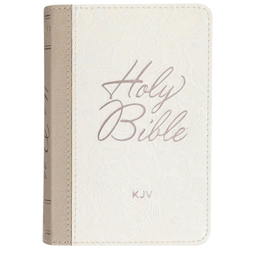 KJV Mini Pocket Bible White Faux Leather