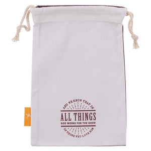 Small Drawstring Bag - All Things God Works For The Good - Romans 8v28