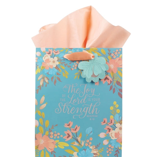 Gift Bag - The Joy of the Lord Is Your Strength Medium Gift Bag with Gift Tag