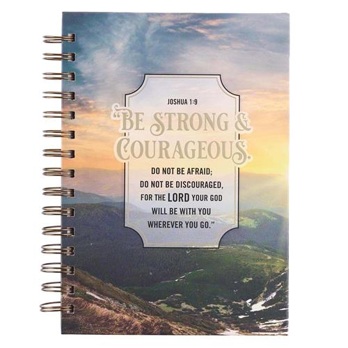 Hardcover Wirebound Journal - Strong & Courageous Hills