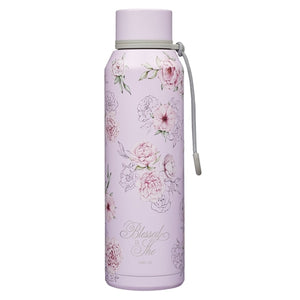 Stainless Steel Water Bottle - Blessed is She Purple