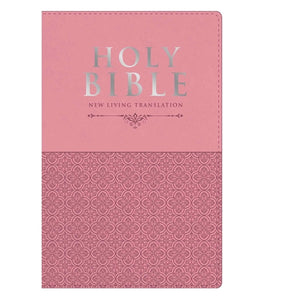 Bible -NLT Pink Pattern Faux Leather Standard Bible Thumb Indexed