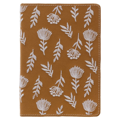Genuine African Leather Journal -Embroidered Floral
