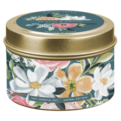 Scented Candle in Tin - Be Still and Know Vetiver and Moss