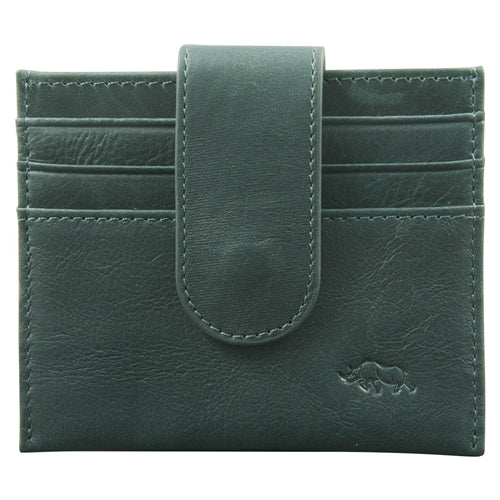 Genuine African Leather Dark Charcoal Wallet With Clip Closure
