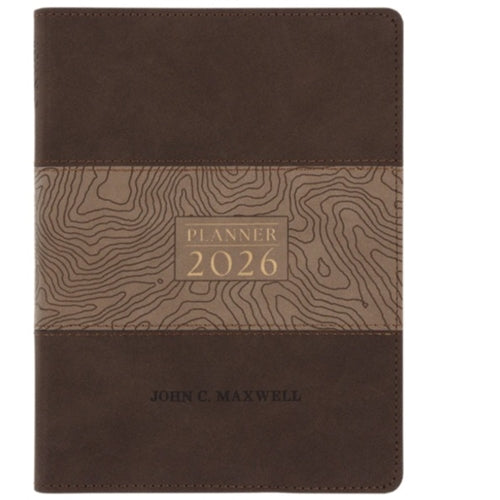Daily Planner Brown -John Maxwell Imitation Leather with Zip 2026