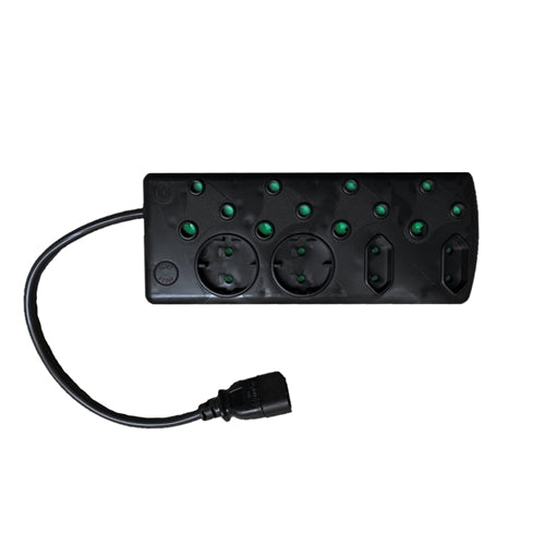 8 Port (IEC) Multiplug 4x 3 pin + 2x 2 pin + 2x Schuko (10Amp)