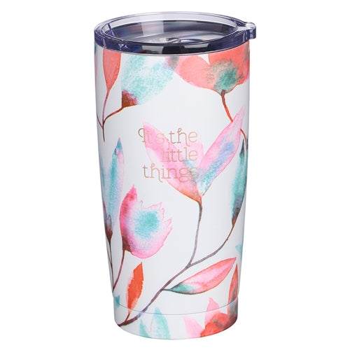 Stainless Steel Travel Mug - It's the Little Things Pink Petals