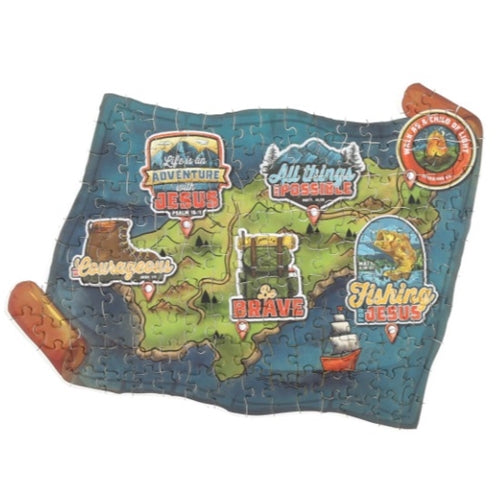 Cardboard Puzzle -Life Is an Adventure with Jesus 140-Piece