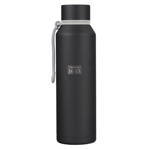Stainless Steel Water Bottle - Stand Firm Black