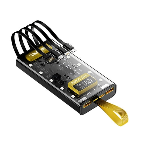 POWERBANK WITH BUILT-IN CHARGING CABLES – TYPE-C, MICRO USB AND LIGHTNING 10,000MAH