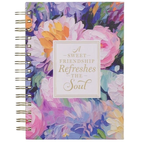 Wirebound Journal -A Sweet Friendship Multi Painted Floral Large Hardcover