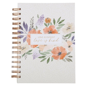 Hardcover Wirebound Journal - Love Is Patient Love Is Kind Ivory (Large)