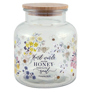 Glass Jar -Kind Words Are Like Honey Sweet To The Soul - Proverbs 16v24