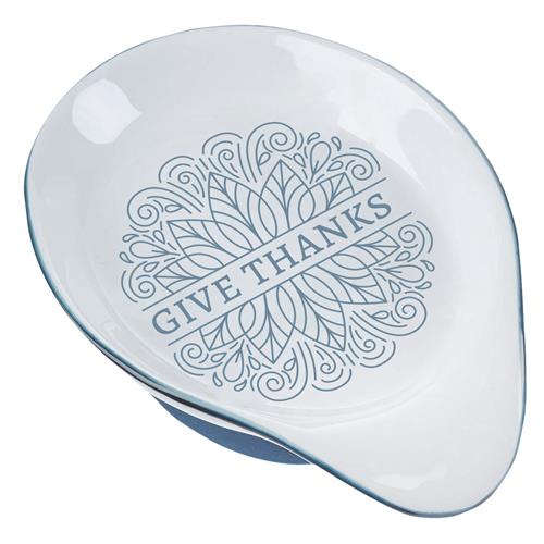 Ceramic Spoon Rest -Give Thanks