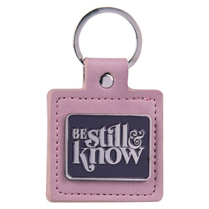 Keyring - Be Still and Know - Metal and Faux Leather