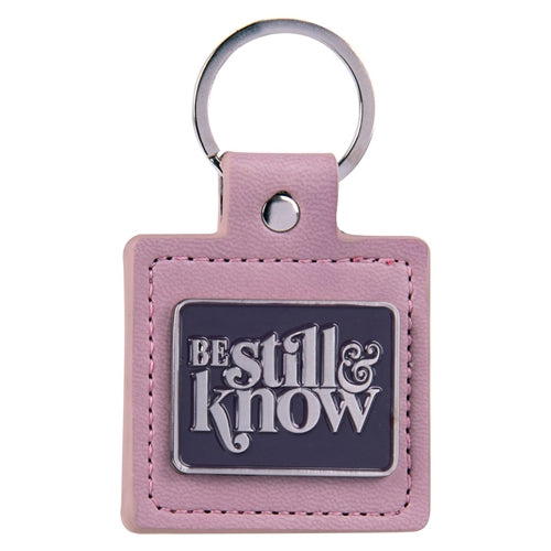 Keyring - Be Still and Know - Metal and Faux Leather