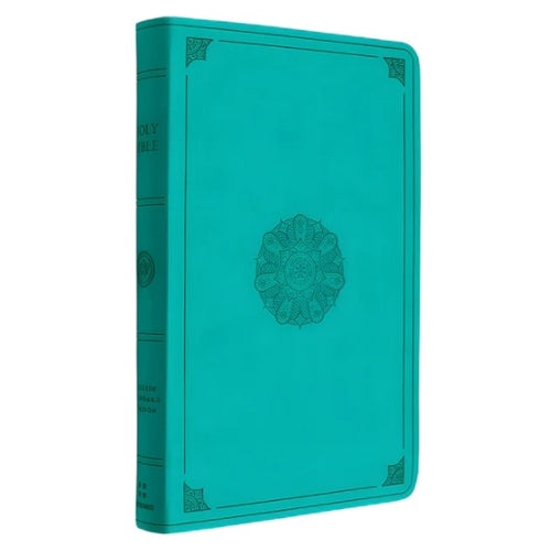 Bible - ESV Turquoise Emblem Design Imitation Leather Value Thinline Bible Large Print