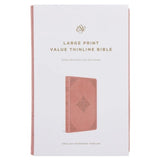 Bible -ESV Blush Rose Fleur-de-lis Design Imitation Leather Value Thinline Bible Large Print