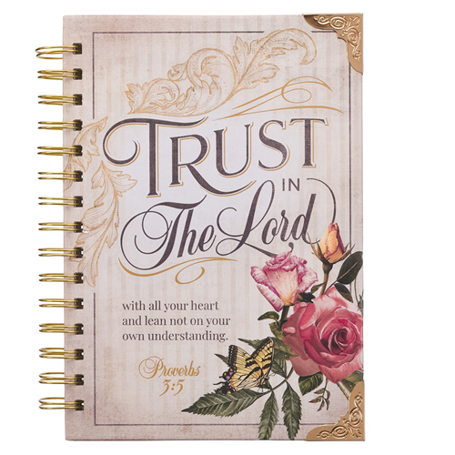 Large Wirebound Journal -Trust In The Lord Floral Proverbs 3vs 5 HC