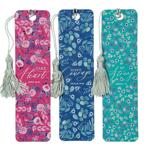 Take Courage Three Piece Bookmark with Tassel Set