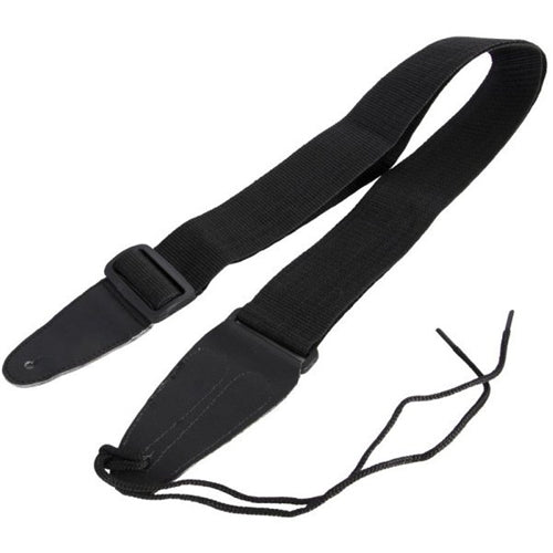 On-Stage Guitar Strap with Leather Ends Black