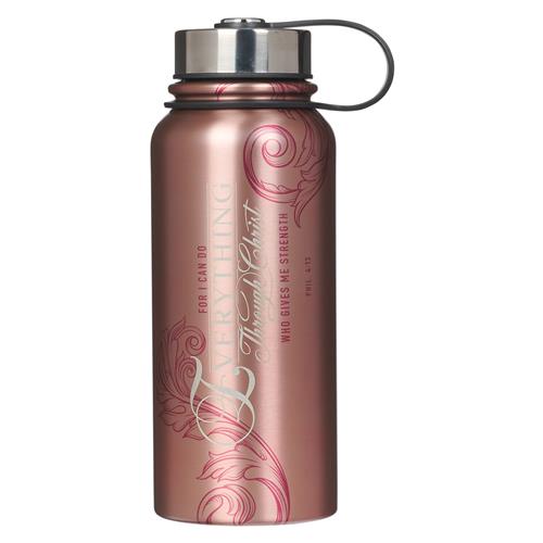 Stainless Steel Water Bottle -For I Can Do Everything Through Christ Phil 4 vs 13 ()