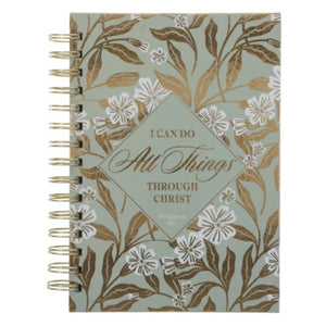 Wirebound Journal - I Can Do All Things Through Christ Sage